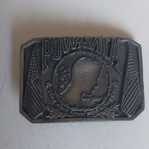 Vintage Bergamot POW-MIA You Are Not Forgotten Veterans Memorial Belt Buckle - Picture 1 of 7